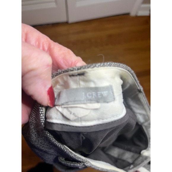 Vintage J Crew Women Brown Herringbone Wool Blend Flared Trousers Pants Size 4 - Picture 4 of 5